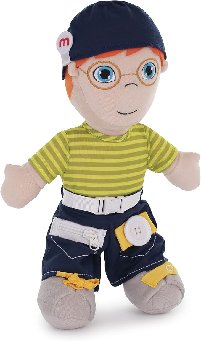 Miniland Washable Diversity Fastening Doll: Caucasian Boy. Develop Manual Skills and Personal Autonomy. Great for SEL. Children Will Learn How to Dress and Undress. from 2 to 6 Years.