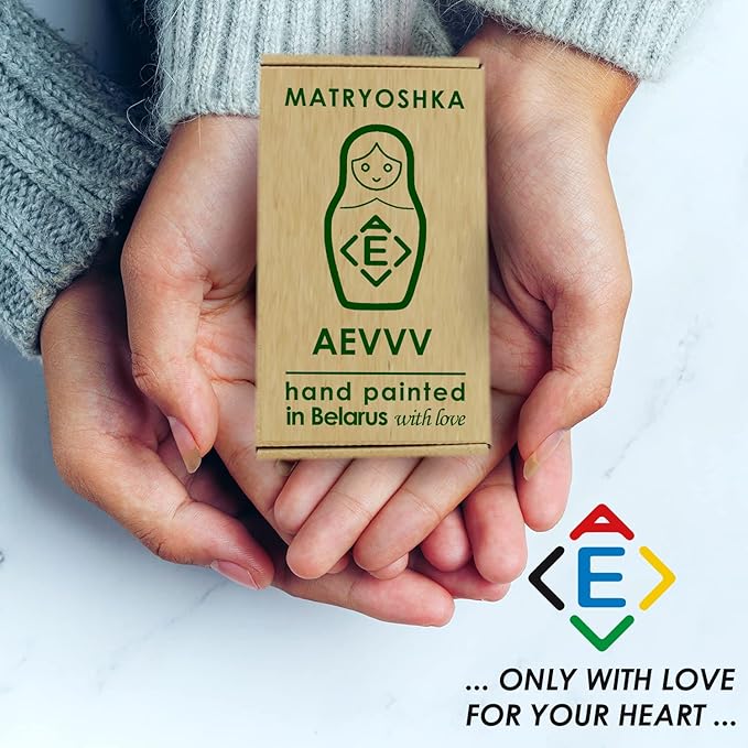 AEVVV Russian Nesting Dolls Set 7 pcs - Russian Nesting Babushka Dolls with Flowers - Handmade Matryoshka Doll with Rose Flowers Home Decor - Munecas Rusas