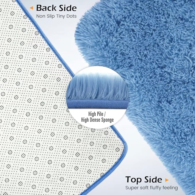Amearea Premium Soft Area Rug 4x5.3 Feet, Blue Rugs for Living Room, Fluffy Carpet for Bedroom Nursery Playroom Teen Home Decor, Comfortable Indoor Furry Dorm Carpets, Cobalt Blue