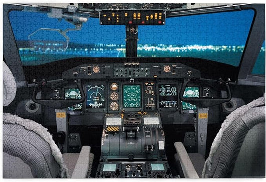 1000 Pieces Airplane Cockpit View Jigsaw Puzzle,Fun Educational Toy for Kids Ages 12,Teens & Families.Educational Games Home Decoration Puzzle,Size 29.5'' X 19.7'', Airplane Puzzle