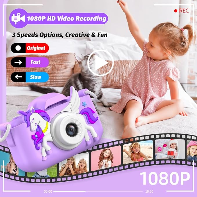 Masterbee Children's Camera Toys for Girls & Boys, 3-12 Years - 1080P HD Video Kids Digital Camera - Perfect for Christmas & Birthday Gifts