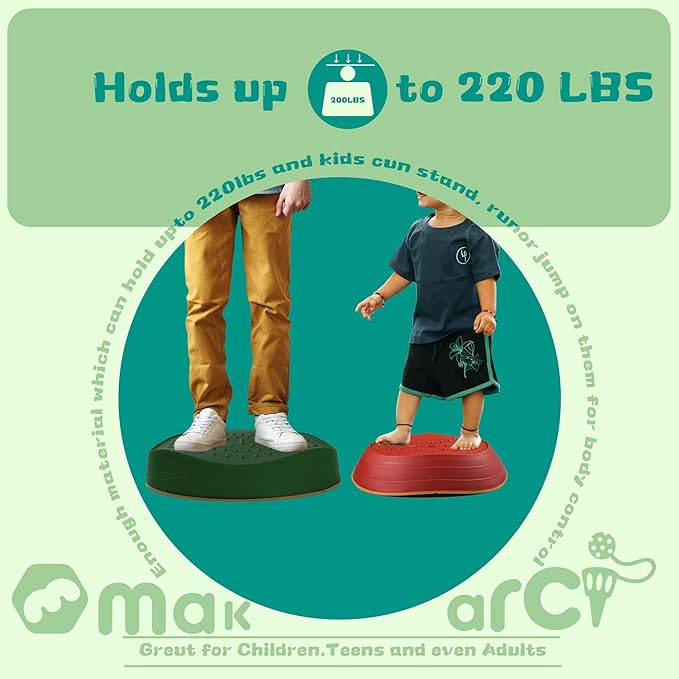 makarci stepping stones for kids, 10pcs preschool toys promoting balance coordination skills indoor or outdoor play obstacle courses also autism sensory products for toddlers