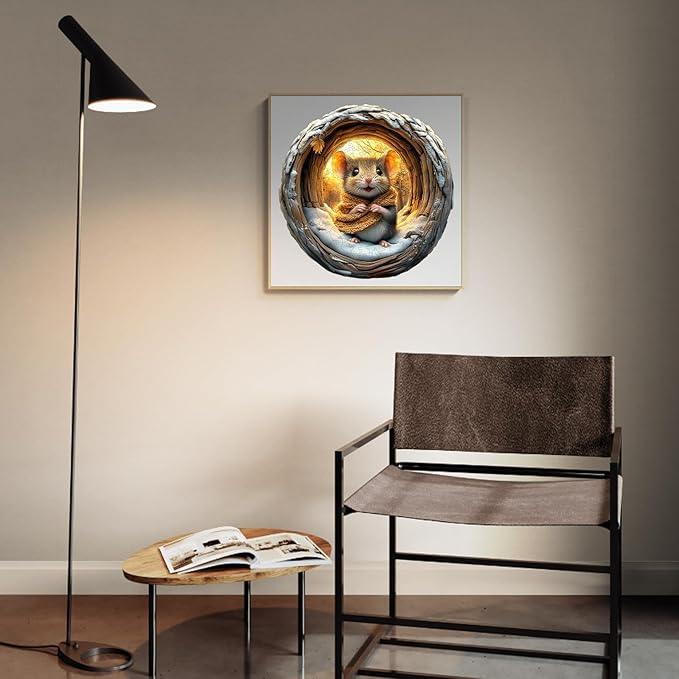 KAAYEE Wooden Puzzles for Adults 100 Pieces Visual 3D Wooden Mouse Jigsaw Puzzles for Adult Animal Wood Puzzle Gifts for Adults Kids Mouse Puzzle(8.5 * 8.4in)