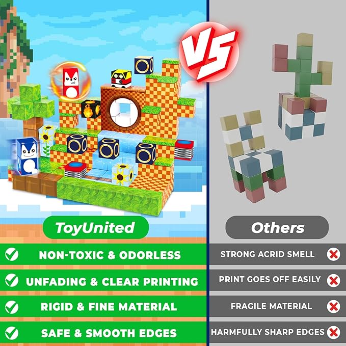 Magnetic Blocks, 100PCS Magnetic Building Blocks, STEM Building Game Montessori Sensory Toys for Kids Boys Girls Ages 3 4 5 6 7 8 9 10 Holiday Easter Birthday Gifts