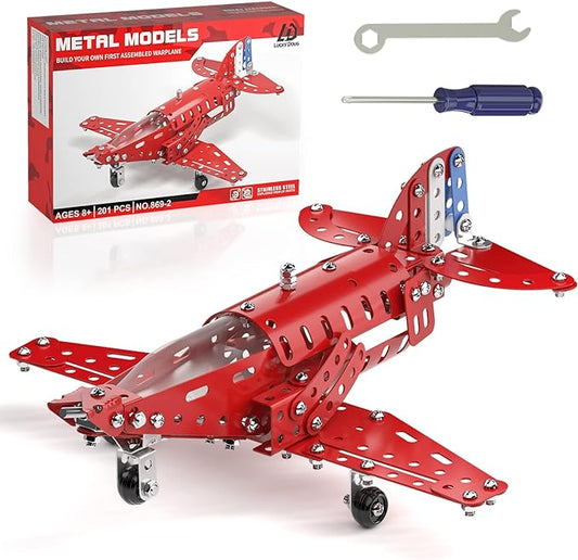 Lucky Doug STEM Building Projects Model Airplane Set - Building Toys for Kids Ages 8-12, Assembly Science Kit for Boys 7 8 9 10 11 Years Old