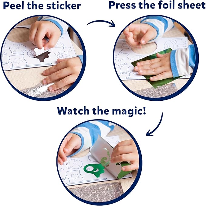 Skillmatics Foil Fun - Space, No Mess Art for Kids, Craft Kits & Supplies, DIY Creative Activity, Travel Toys, Gifts for Boys & Girls Ages 4, 5, 6, 7, 8, 9