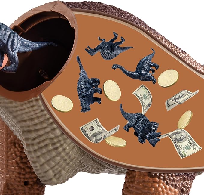 TEMI Large Dinosaur Toys for Kids 3-5, Tyrannosaurus with Mist Spray, Big Hollow Stored with 10 Small Dinosaur Figures, Light and Sound, Toddler Boy Toys 3-4, Birthday Gifts for Boys and Girls