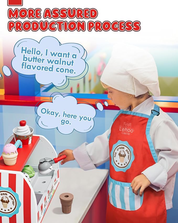 Lehoo Castle Ice Cream Toys for Toddlers 3-5, Toys for 3+ Year Old Girls, Ice Cream Play Set for Kids Ages 2-4, Play Ice Cream Counter Shop, Gift for Girls Boys 3 4 5 6 Year Old