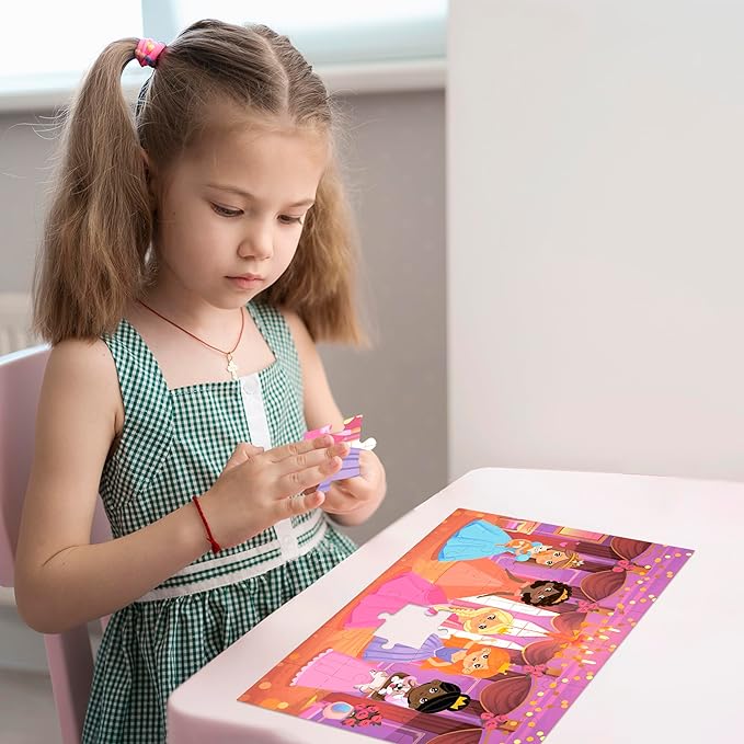 QUOKKA Puzzles for Toddlers 3-5 - 4 x 30 Pieces Puzzles for Kids Ages 2-4 - Meadow Girls Learning Jigsaw Puzzles for Kids 4-6 Years Old - Educational Toys for Boy and Girl