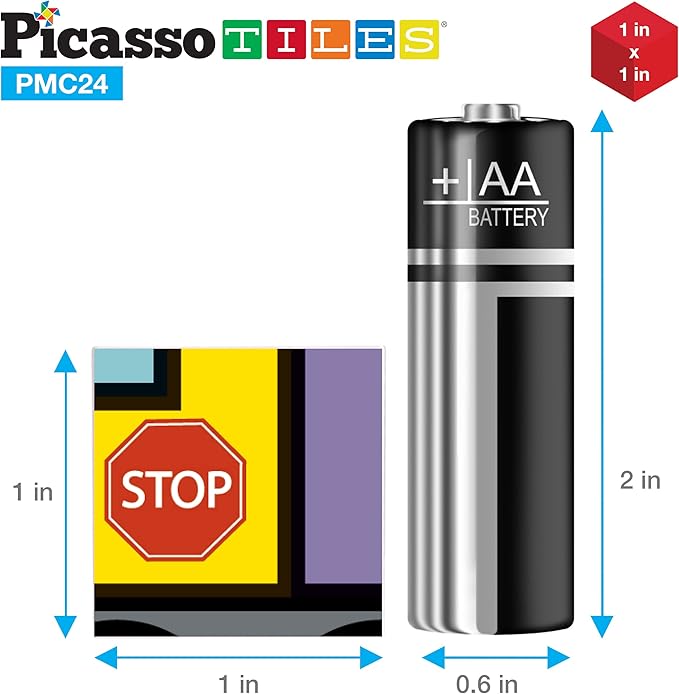 Picasso Cubes Magnetic Cube Puzzle 6-in-1 Vehicle Theme Pattern Magnet Brain Teaser Cubes Building Block 120 Pictures Toy Set Kids Ages 3 & Up Preschool Children Promotes Problem PMC24