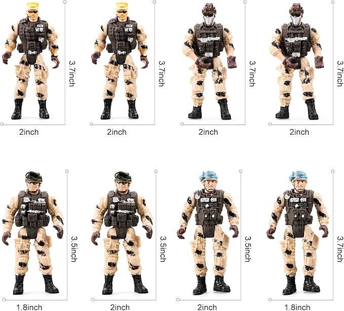 56-in-1 Army Men Toys for Boys 4-7 6-8 8-12, Military Truck/Helicopter/Kayak Boat/Motorcycle/ Army Men Action Figures/Weapon Gears, Army Toys for Boys Kids Birthday Gifts Party Favors