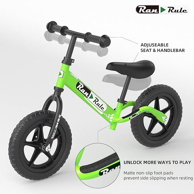 RoyalBaby Toddler Balance Bike for 2 to 5 Years Old Boys Girls Toys Gift, Lightweight Adjustable Seat and Handlebar Training Bicycle 12 Inch Wheel