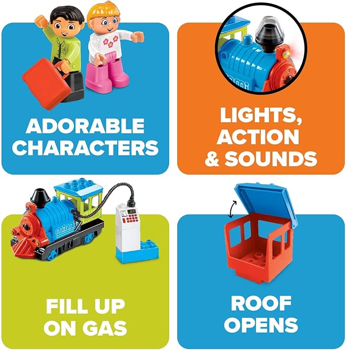 Electric Train Set - Toddler Train Toy Figures & Playsets for Age 2-10 Year Old Boy Toy Trains, Kids Toy Train Sets for Boys & Girls, Mini Engine Steam Train Model Train Set, Motorized Train Set-107pc