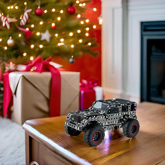 Metal Truck Building Assembly Toy 496PCS STEM Project Building Erector Sets Off-Road Car Model Kit Metal Construction Set Model Car Building Toy for Kids Ages 8+ (Off Road Car)