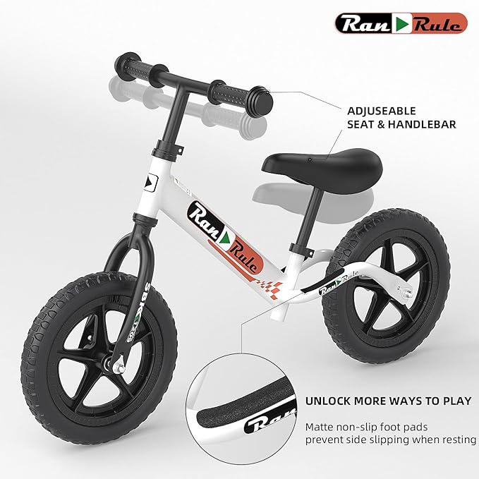 RoyalBaby Toddler Balance Bike for 2 to 5 Years Old Boys Girls Toys Gift, Lightweight Adjustable Seat and Handlebar Training Bicycle 12 Inch Wheel