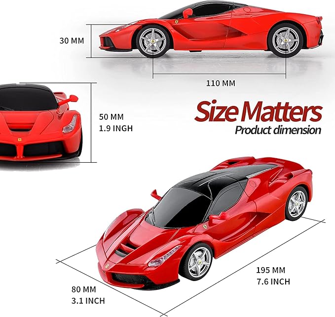 100 CLASSIC Officially Licensed RC Car Ferrari LaFerrari LaFerrari Remote Control RC Car Series 1:24 Scale Full Function Electric Sport Racing Hobby Toy Car 48900RD