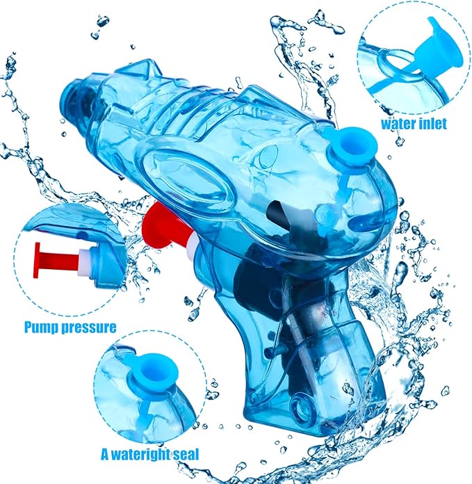Threan 100 Pack Water Gun for Kids Mini Water Gun Toy Colors Water Squirter Plastic Squirt Pistol Small Fun Water for Adults Teens Summer Pool Beach Water Party Favor Outdoor Game Bath Birthday (Cool)