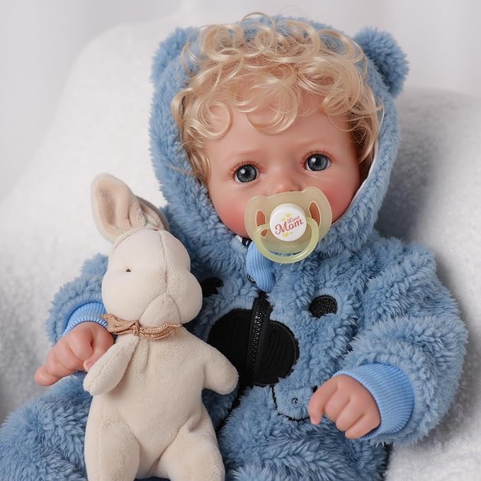 BABESIDE Lifelike Reborn Baby Dolls Tessa - 17 Inch Realistic-Newborn Baby Doll Soft Body Real Life Baby Dolls Vinyl Poseable Baby Boy with Feeding Kit Gift Box for Kids 3+