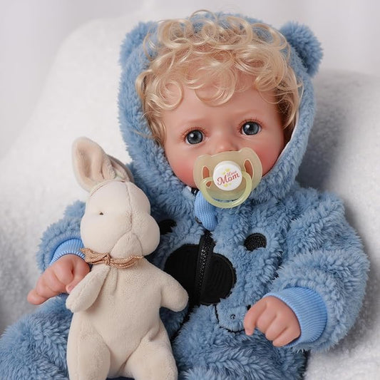 BABESIDE Lifelike Reborn Baby Dolls Tessa - 17 Inch Realistic-Newborn Baby Doll Soft Body Real Life Baby Dolls Vinyl Poseable Baby Boy with Feeding Kit Gift Box for Kids 3+