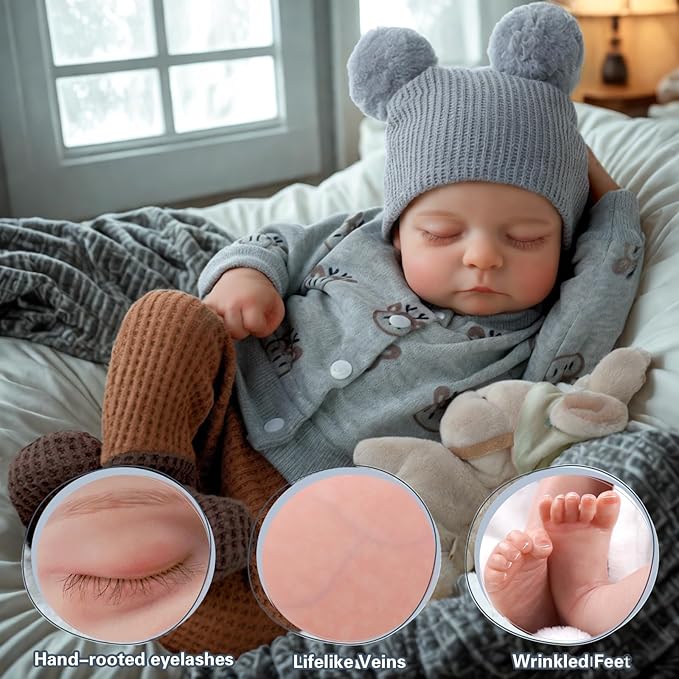 BABESIDE Realistic Reborn Baby Dolls Boy Noah, 20 Inches Soft Full Vinyl Body Realistic Baby Dolls, Real Life Baby Doll with Toy Accessories Gift Set for Kids Age 3+