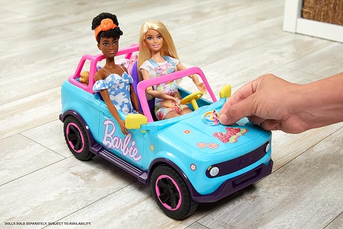 Barbie Hot Wheels RC SUV, Remote-Control Pink Vehicle That Fits 2 Fashion Dolls & Accessories, Includes Kid-Applied Stickers for Customization
