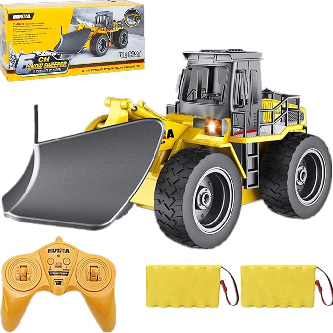 Snow Plow 1/18 RC Front Loader Tractor 2.4Ghz Construction Vehicles with Light & Sound for Kids