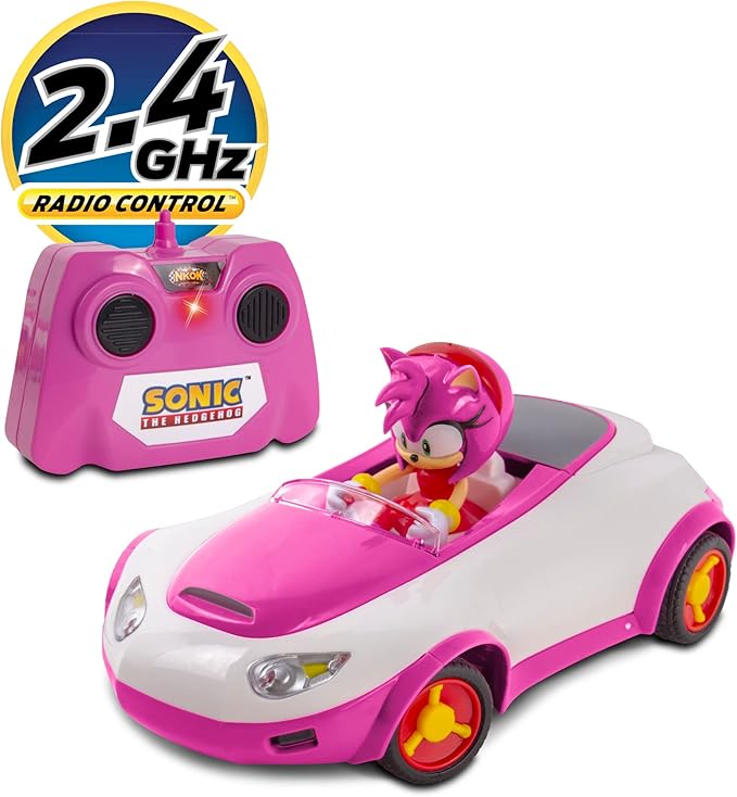 Sonic Team Racing RC: Amy Rose - NKOK (683), 1:28 Scale 2.4GHz Remote Controlled Car, 6.5' Compact Design, Officially Licensed Sega The Hedgehog, Battery Powered, Ages 6+