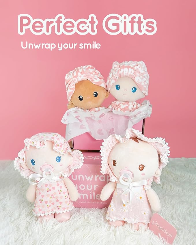 Soft Baby Doll Toys (9''), My First Baby Rag Doll for 1 Year-Old Girl Birthday Gift, Christmas Plush Toys Gift for Toddler Kids Infants-Pudding Baby