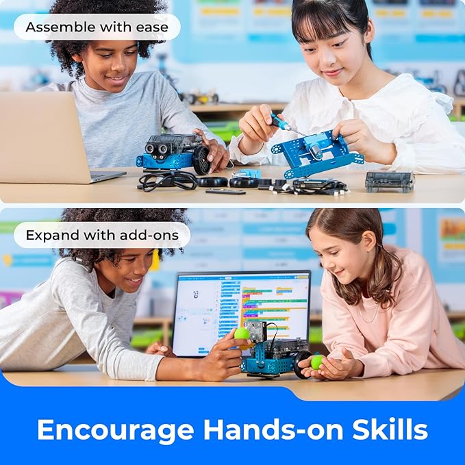 Makeblock mBot Neo Coding Robot for Kids, AI Learning Robot Support Scratch & Python Programming, Robotics Kit for Kids Ages 8-12 and up, Building STEM Robot Toys Gifts for Boys Girls