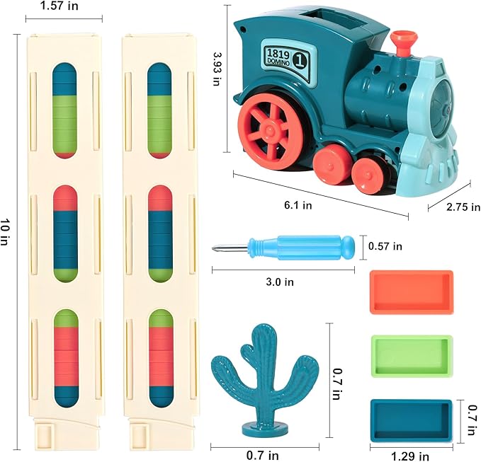 200 PCS Domino Train Toy Set, Automatic Dominoes Building and Stacking Creative Game, Electric Dominos Stem Montessori Toy for Kids Games 4-6, Autistic Birthday Gifts Boys Girls Age 3 4 5 6 Year Old