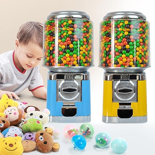 Candy Gumball Vending Machine, 25 Cents Coin Operated Vending Machine, Commercial Candy Dispenser Machine 16" Height Toy Vending Machine, Bubble Gum Machine for Game Stores