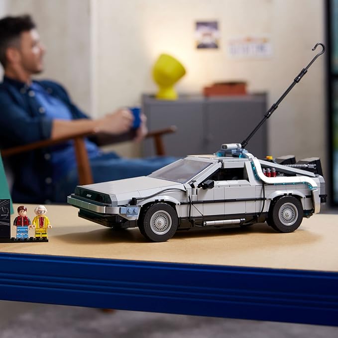 LEGO Icons Back to The Future Time Machine 10300, Model Car Building Kit Based on The Delorean from The Iconic Movie, Perfect Build for Teens and Adults Who Love to Create