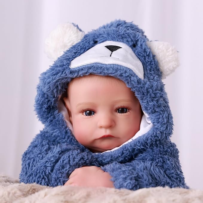 BABESIDE Lifelike Reborn Baby Dolls Boy - Aiden 20 Inch Handmade Realistic Baby Doll Soft Body Realistic-Newborn Baby Doll with Toy & Gift Box for Kids Age 3 +