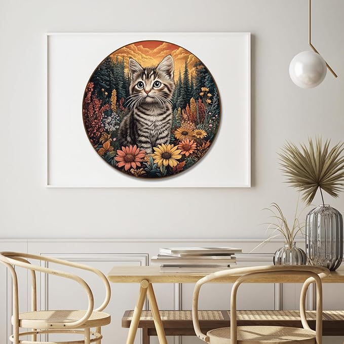 Wooden Puzzle for Adults 500 Piece- 3D Cat Pet Wooden Jigsaw Puzzles, King Size Family Reunion Puzzle for Adults and Kids, Best Gifts Toys for Friends Family,Brain Games