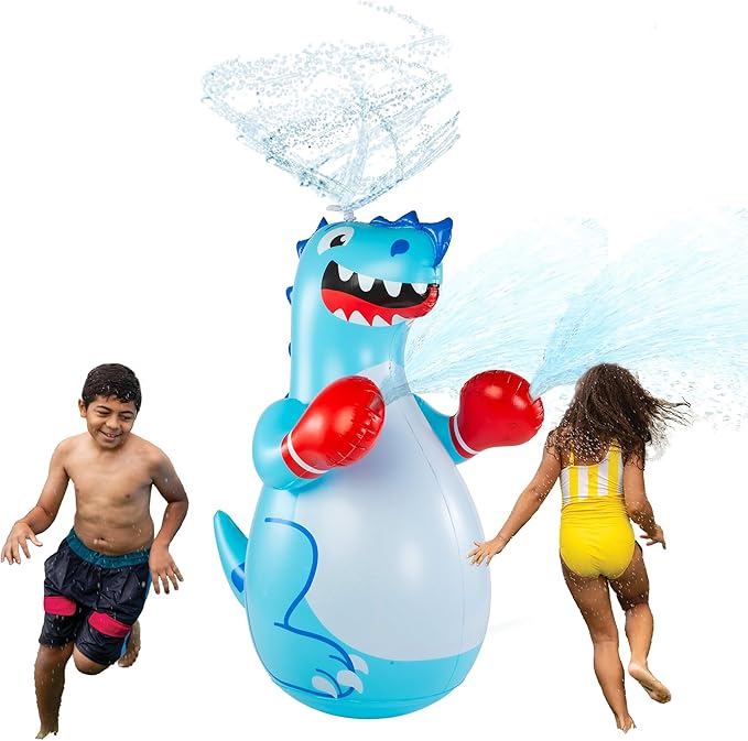 BigMouth Inc. Dino Boxer Sprinkler, Fun Summer Backyard Water Game & Splash Toy for Kids, 5 Feet Tall