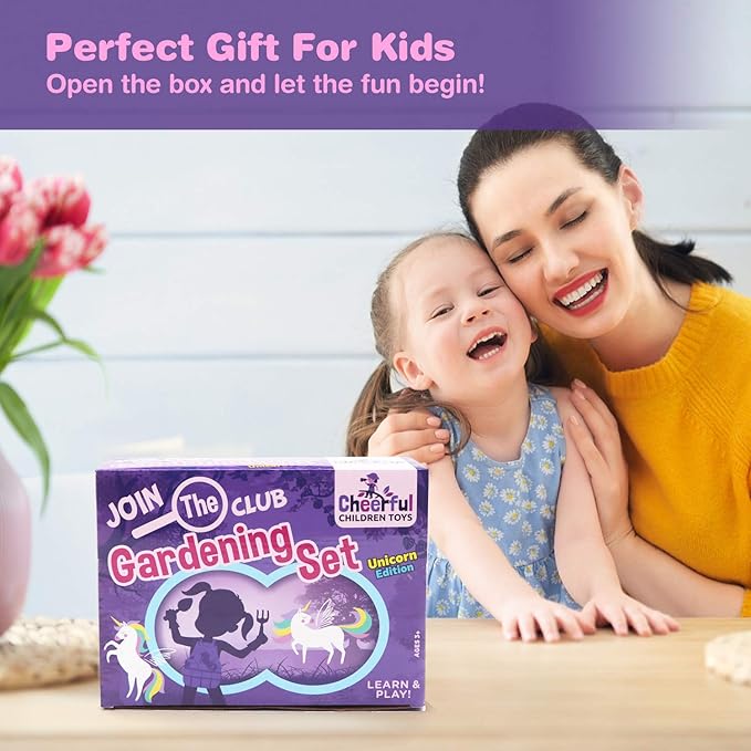 Kids Gardening Set - Kids Gardening Tool Set - Gardening Tools for Kids - Kids Gardening Tools - Kids Gardening - Kids Garden Set - Unicorn Garden Kit for Girls - Gift for Little Girls 3-7 Years Old.