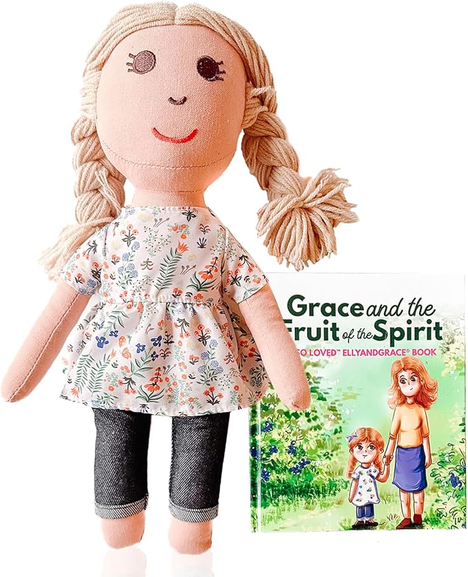 Elly & Grace Bible Stories for Kids, So Loved Collection: Book and Doll Set Teaching Christian Toddlers Faith Lessons, Great Baby Baptism Gifts for Girls (Grace Doll)