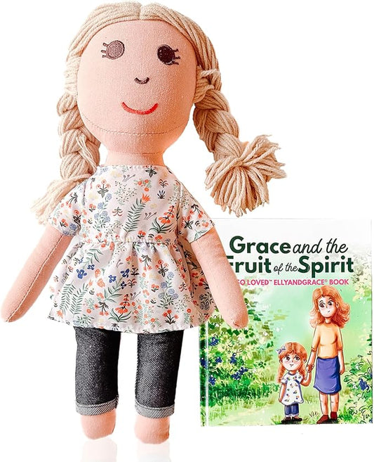 Elly & Grace Bible Stories for Kids, So Loved Collection: Book and Doll Set Teaching Christian Toddlers Faith Lessons, Great Baby Baptism Gifts for Girls (Grace Doll)