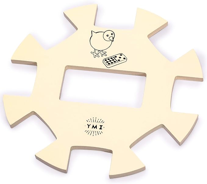 Yellow Mountain Imports Chicken Foot Complete Game Set with Double 9 Dominoes, Wooden Case, Hub, and Scorepad