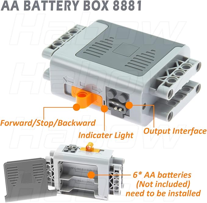 45Pcs Power-Function Technic-Parts Kit M/L/XL/Servo/Train-Motor IR Speed Remote Control Battery Box IR Receiver Extension Wire Light Cord Control Switch Compatible with Lego-Motor-Kit.