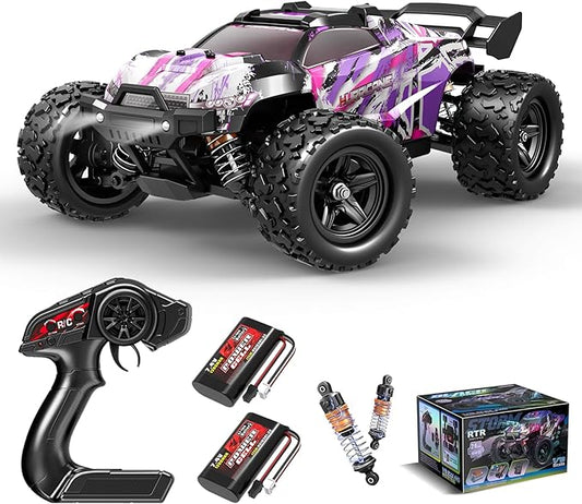 Pink Remote Control Car for Girls, 1:18 Fast rc Cars for Girls with 40+ KM/H 4WD Off-Road rc Truck, Includes 2 Rechargeable Batteries, 8 9 10 11 12 13 Year Old Girl Gifts