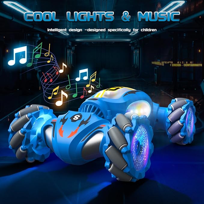 Remote Control Car,Gesture Sensing Rc Stunt Car for Boys,2.4GHz 4WD Toy Cars with Lights Music Spray Birthday Gifts for Teen & Girls,360°Rotate Transform Drift Rc Cars for Boys Age 5 6 7 8 9 10