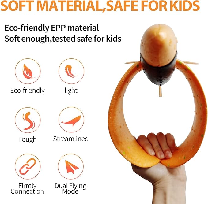 Upgrade 17.5" Large Throwing Plane, 2 Flight Mode Glider, Kids' Foam Airplane Gifts for 3-7 Year Olds, Outdoor Sport Toys Birthday Party Favors