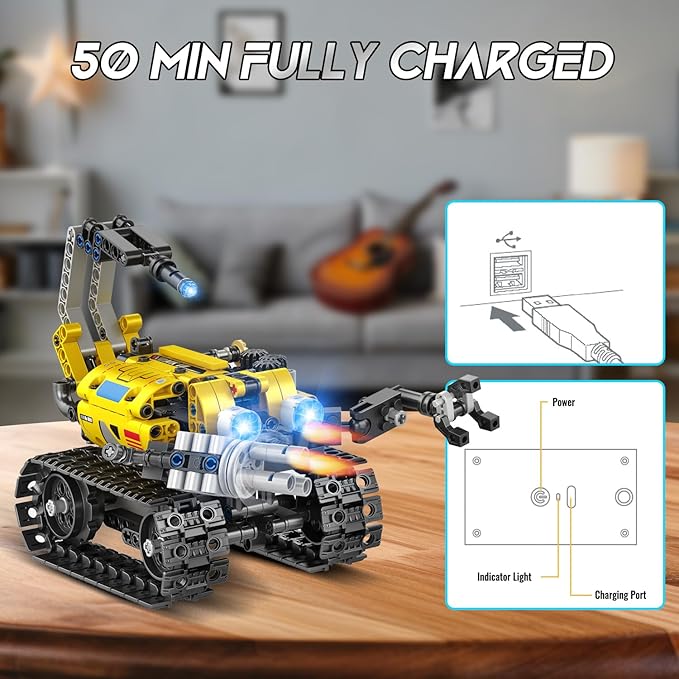 Robot Building Toys for Kids - 5 in 1 Remote- & App-Controlled Robots Toy, RC Wall/Engineering/Mech Scorpion Building STEM Toys, Robot Toy Gifts for Kids Boys Girls Age 10+ (560 PCS)