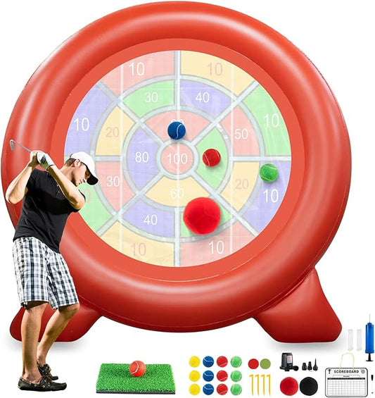 Giant Inflatable Dart Board Outdoor Soccer Golf Yard Games, Large Carnival Games for Kids Adults Family, Lawn Kick Darts, 65.3in Tall Throw Dartboard with Kick Balls & Electric Air Pump