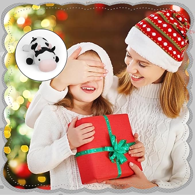 Weighted Cow Stuffed Animals Weighted Plush Toy 24" 4.2lb Cute Cow Hugging Dolls Plushies Pillows for Boys and Girls (White & Black)