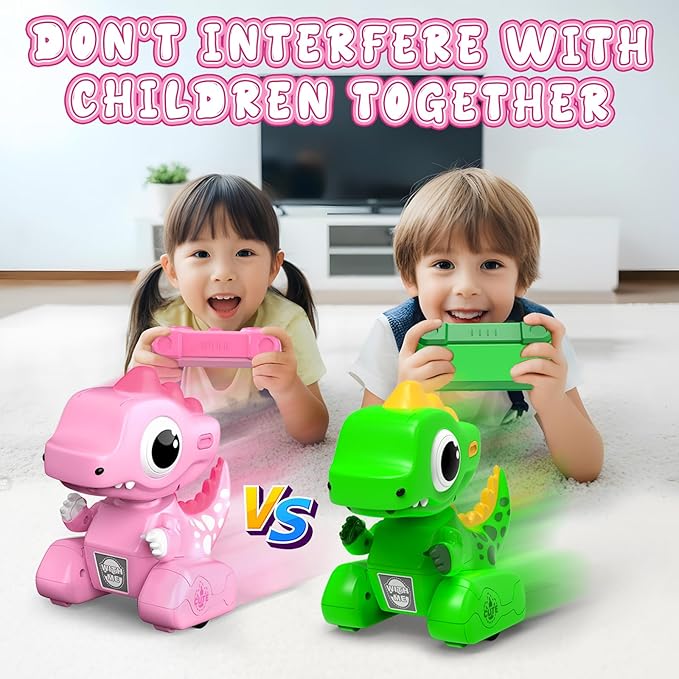 Remote Control Car, 2.4GHZ Remote Control Pink Dinosaur Toys for Kids 3-5, Recording and Repeating LED Lights Eyes Music RC Dinosaur Cars Toys for Girls Boys Birthday Gift