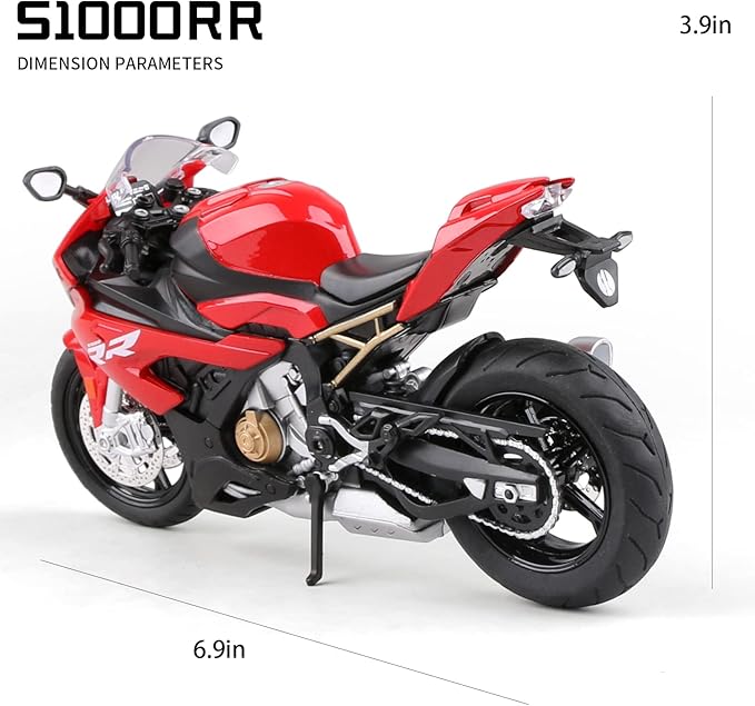 COOLPUR Die Cast Motorcycle Model for S1000RR, Realistic Motorcycle Model, 1:12 Scale Kids Moto Toy or Collection, Boyfriend,Young Peoples Gift(red)
