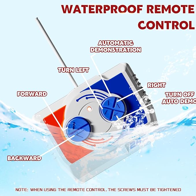Remote Control Boat, 2.4Ghz Toy RC Boat with 360 Rotating for Lakes Swimming Pool Bath Toys, Mini Remote Control Stunt Boats Summer Outdoor Toys for Kids Boys Girls 8-12 Years Birthday Gift