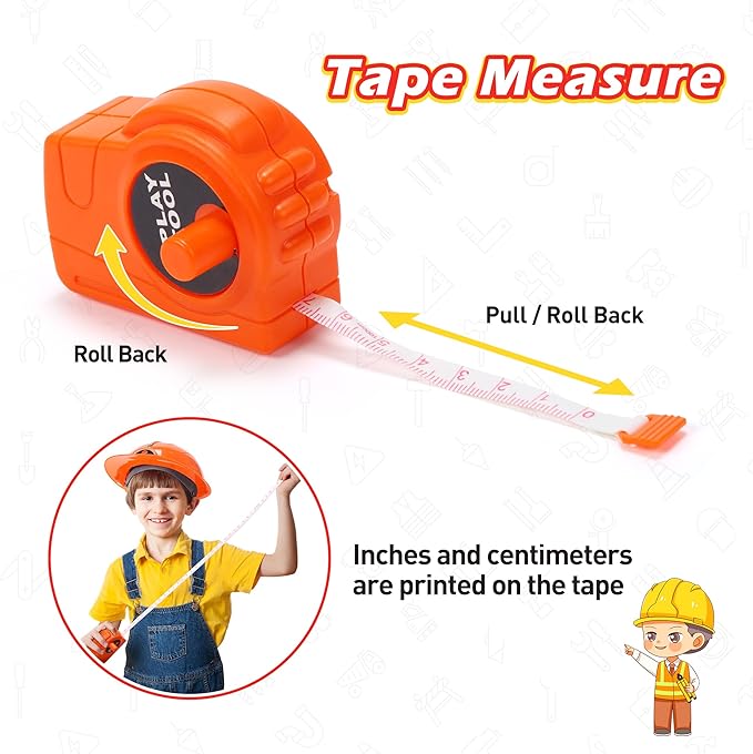 Skirtoy Toy Chainsaw for Kids, Family Day Games Pretend Play Series Kids Tool Set, Outdoor Electronic Chainsaw Toy Tool Set, STEM Preschool Toddler Tool Set, Thanksgiving for Kids